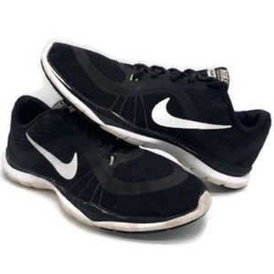 nike flex black and white